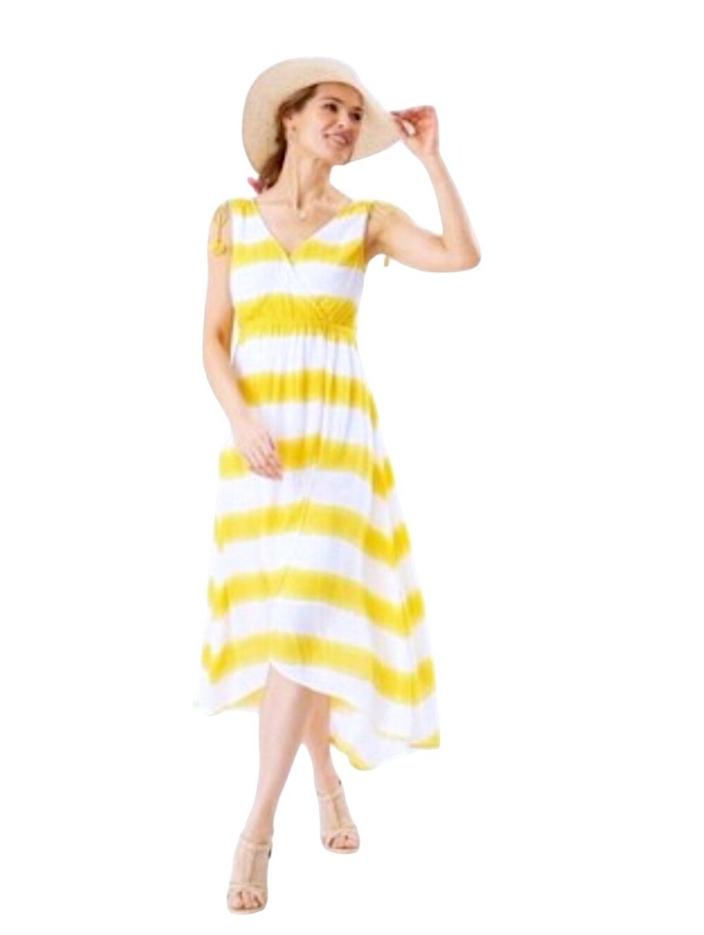 TOMMY BAHAMA SET SAILYELLOW AND WHITE HIGH LOW , STRIPED XXS, .